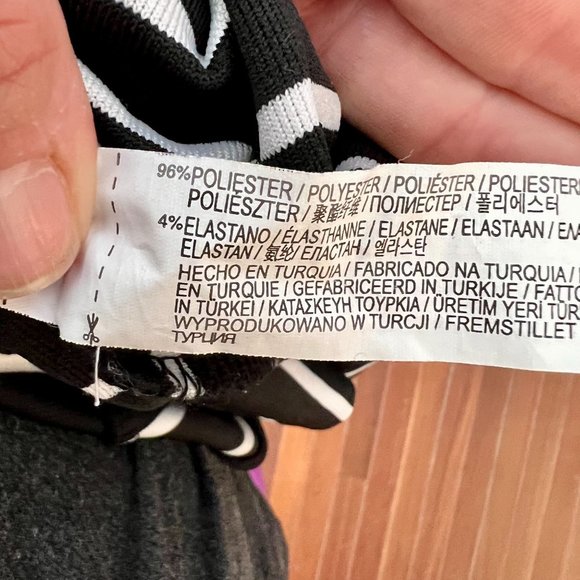 Zara Knit Black White Striped Crew Neck Mini Dress Women's Size Medium M - Picture 7 of 8